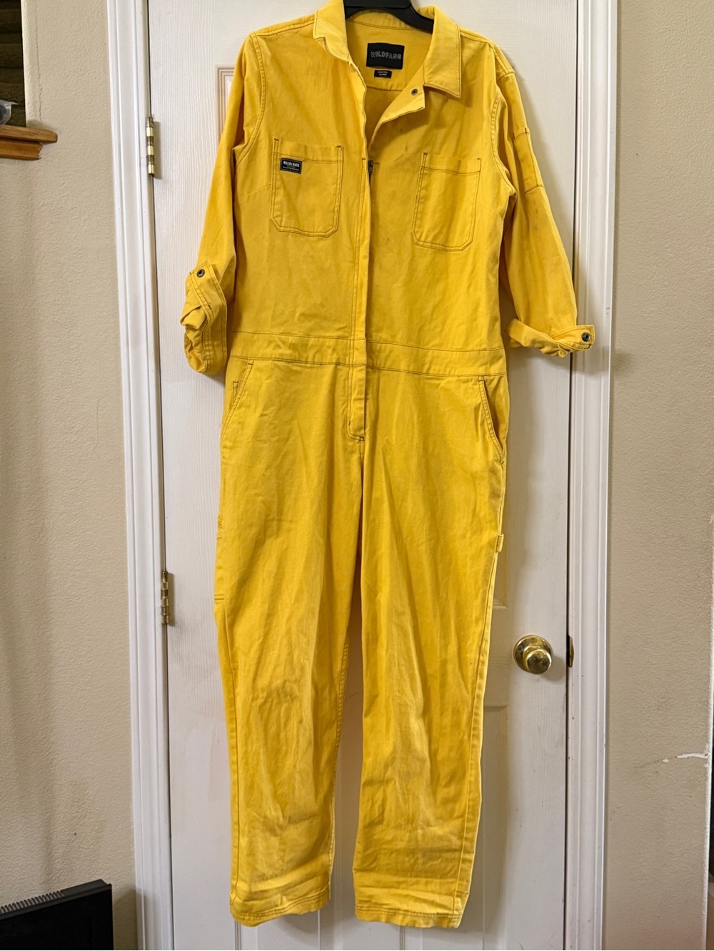 Wildfang Yellow Utility Jumpsuit